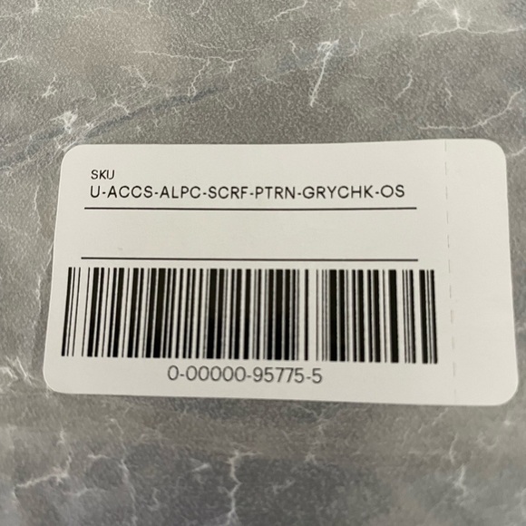 EVERLANE Unisex Oversized Cozy Alpaca Wool Gray Checkered Scarf New Tags 84X16 - Picture 8 of 9